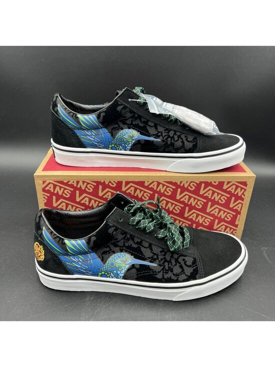 Vans Shoes - Vans Old Skool Dia de los Muertos Hummingbird Skate Shoe M9 W10.5 Black Blue NEW